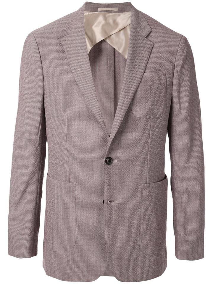 Cerruti 1881 Textured Blazer Jacket - Purple