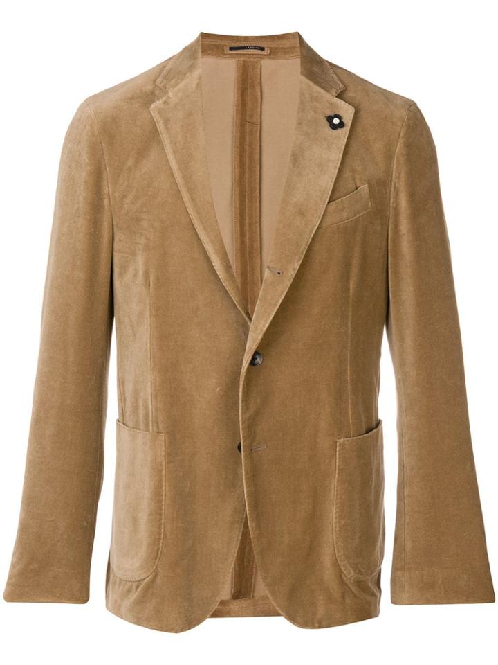 Lardini Lapel Detail Blazer - Neutrals
