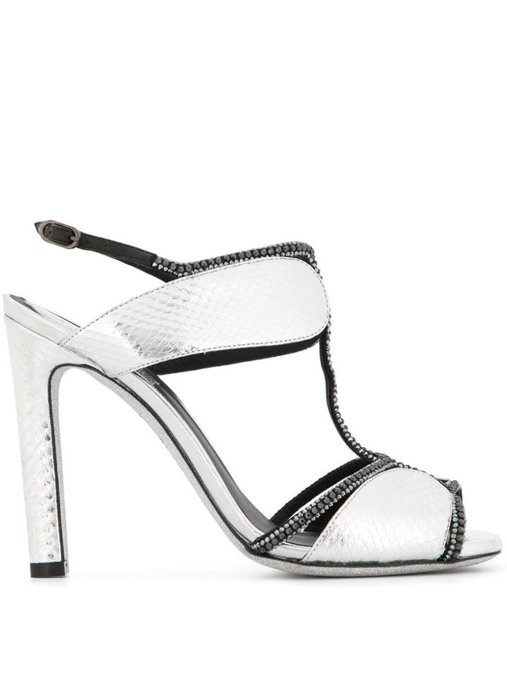 René Caovilla T-bar Sandals - Silver