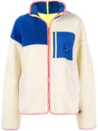 Ader Error Color Blocked Oversize Shearling Jumper - White