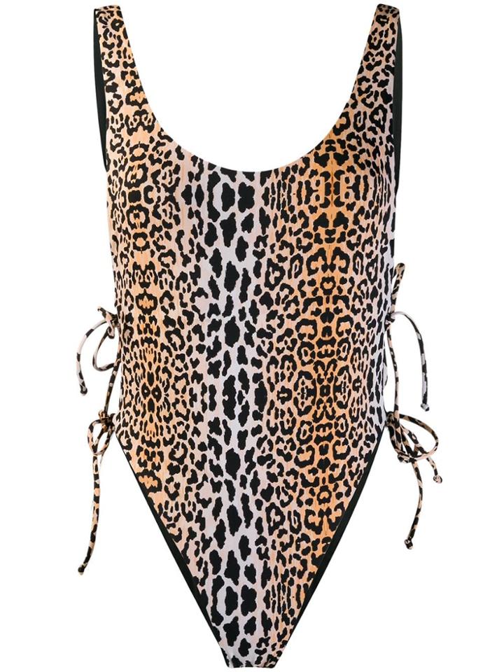 Reina Olga Bowie Leopard Print Swimsuit - Neutrals