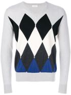 Ballantyne Argyle Pattern Knit Sweater - Grey