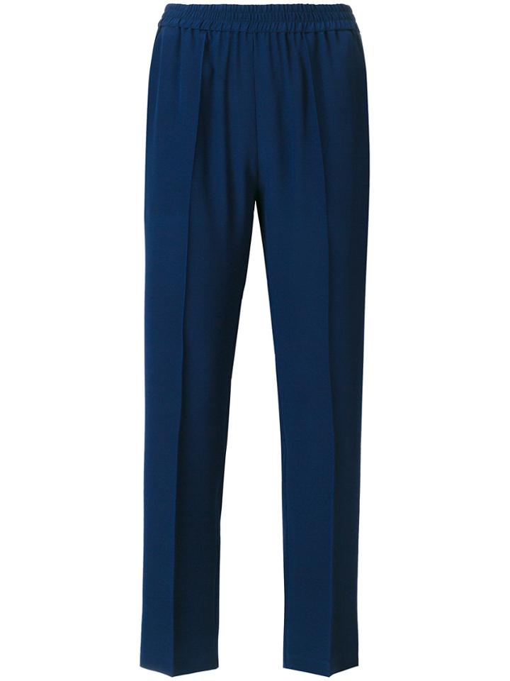 Etro High Waisted Cropped Trousers - Blue