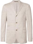 Eleventy Button Up Blazer, Men's, Size: 52, Brown, Cotton/linen/flax