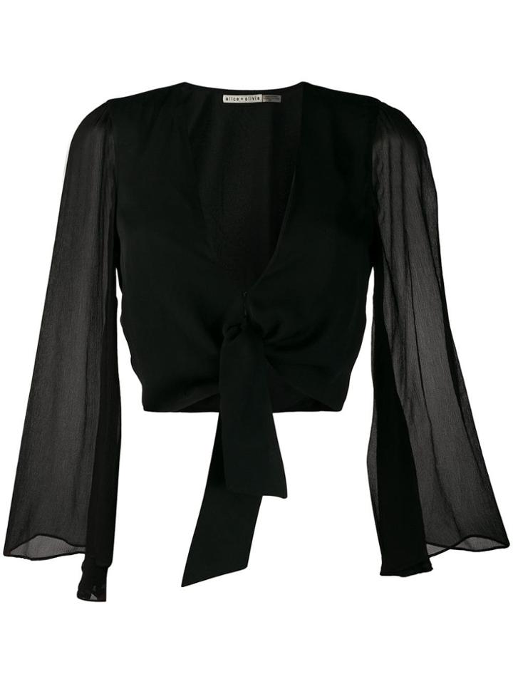Alice+olivia Tie Front Blouse - Black
