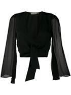 Alice+olivia Tie Front Blouse - Black