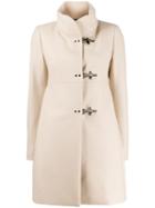 Fay Funnel Neck Midi Coat - Neutrals