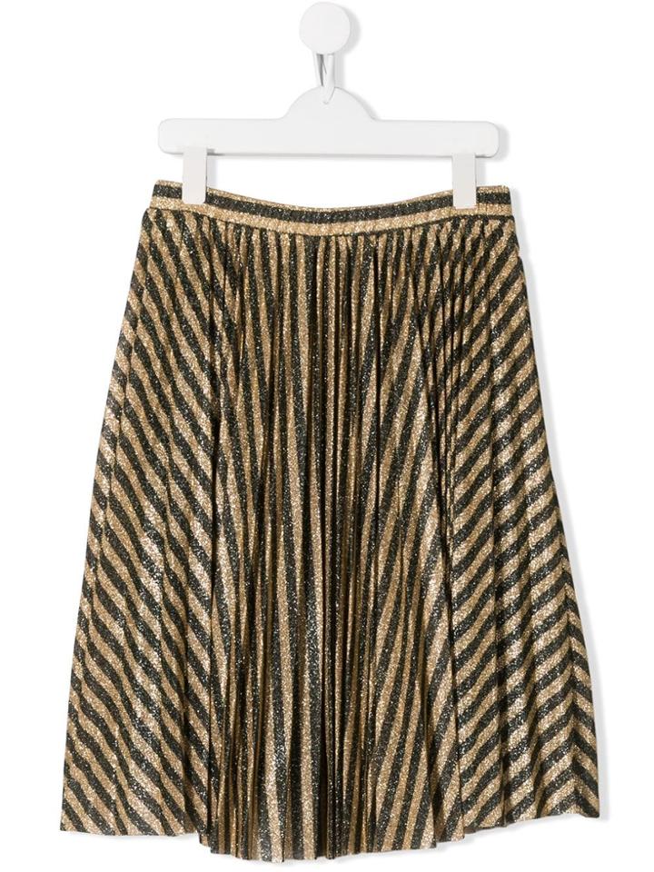 Philosophy Di Lorenzo Serafini Kids Striped Glitter Skirt - Gold