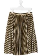 Philosophy Di Lorenzo Serafini Kids Striped Glitter Skirt - Gold
