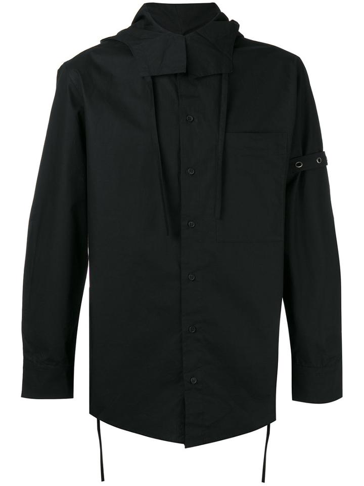 Drawstring-collar Shirt - Men - Cotton - M, Black, Cotton, Craig Green