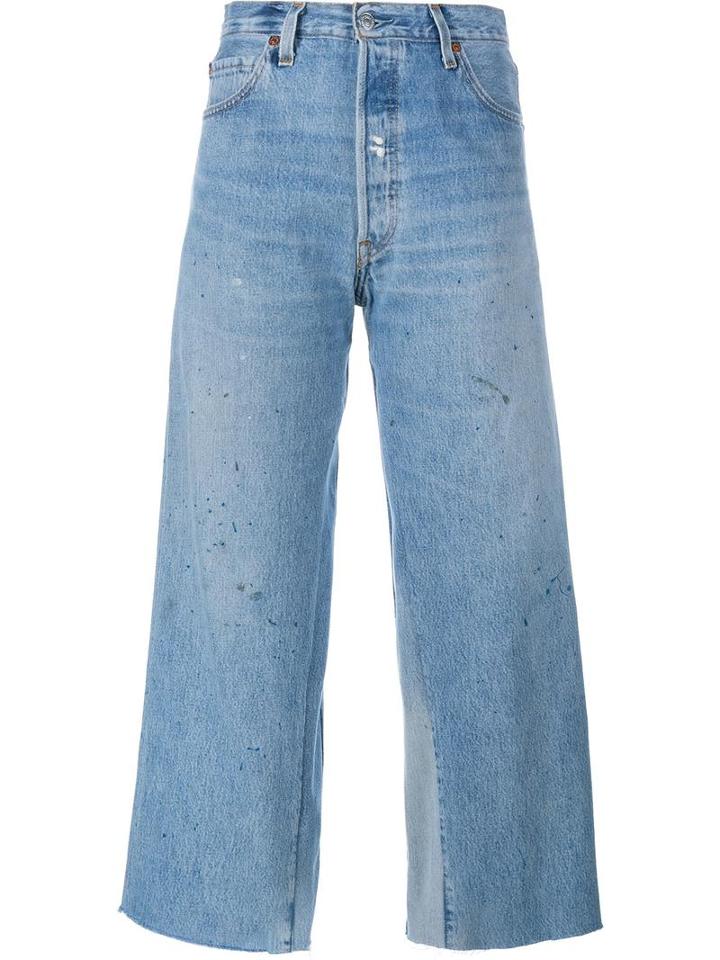 Re/done - Levi's Cropped Flared Jeans - Women - Cotton - 26, Blue, Cotton