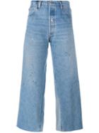 Re/done - Levi's Cropped Flared Jeans - Women - Cotton - 26, Blue, Cotton