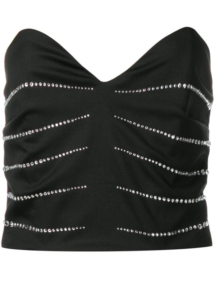 Attico Rhinestone-embellished Top - Black