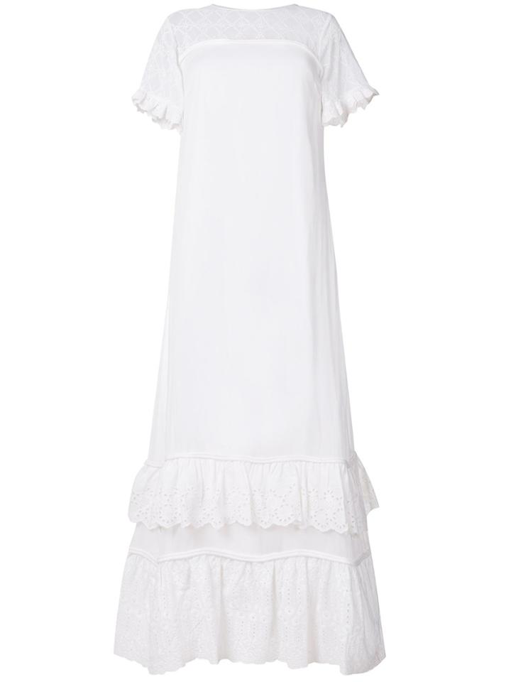 Pinko Long Flared Dress - White