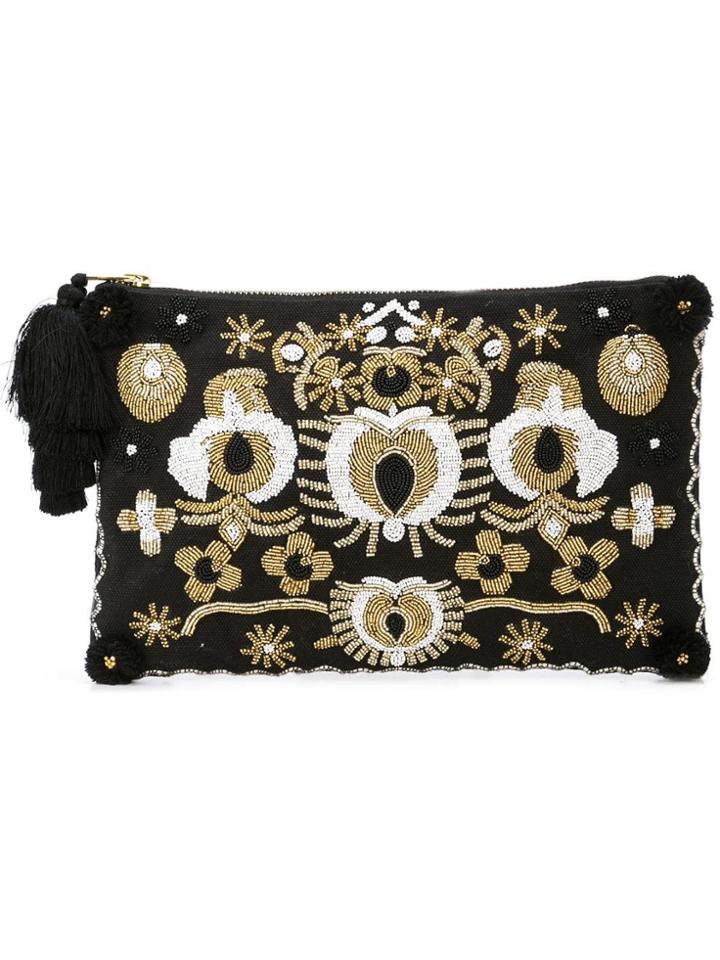 Figue Soma Pouch With Lynx Beading - Black