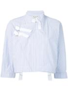 Sea - Pinstripe Cropped Jacket - Women - Cotton - L, White, Cotton
