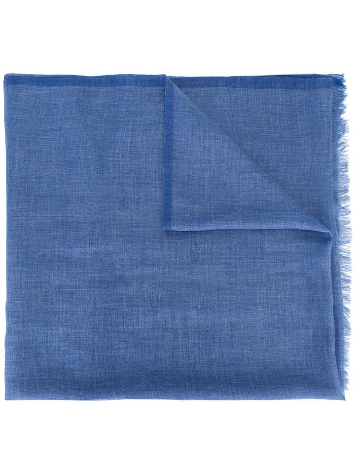 Eleventy Plain Scarf, Men's, Blue, Cotton/cashmere