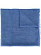 Eleventy Plain Scarf, Men's, Blue, Cotton/cashmere