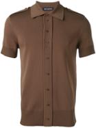 Neil Barrett Buttoned Shoulder Polo Shirt, Men's, Size: Small, Brown, Nylon/viscose
