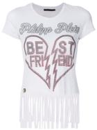 Philipp Plein Fringed T-shirt - White