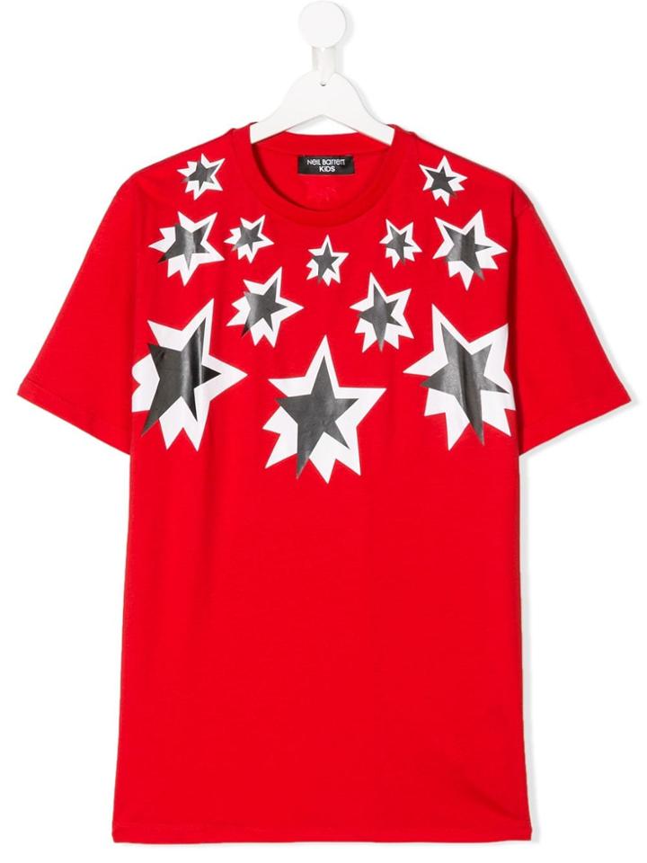Neil Barrett Kids Star Print T-shirt - Red
