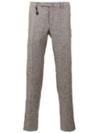 Incotex Skinny Trousers, Men's, Size: 52, Brown, Silk/linen/flax