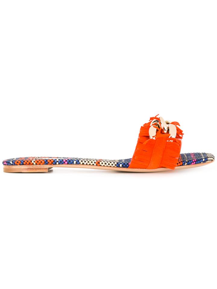 Casadei Fringed Strap Daytime Sandals - Multicolour