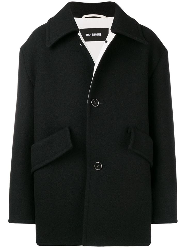 Raf Simons Oversized Single Breasted Coat - Black