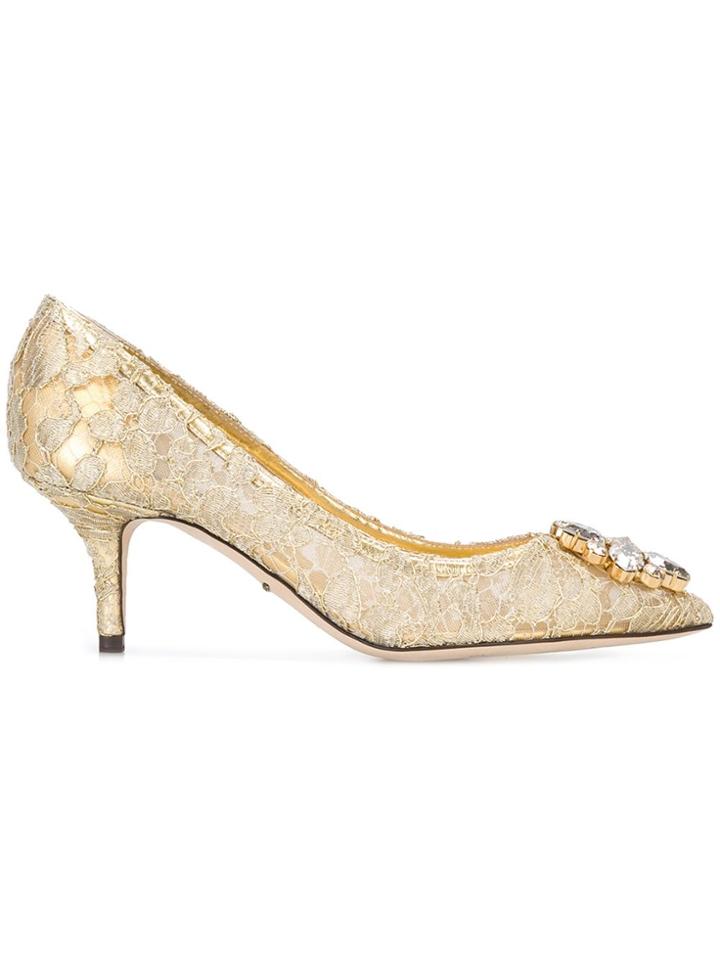 Dolce & Gabbana 'bellucci' Lace Pumps - Metallic