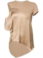 Esteban Cortazar Asymmetric Ruffle Dress, Women's, Size: 34, Nude/neutrals, Viscose/polyamide