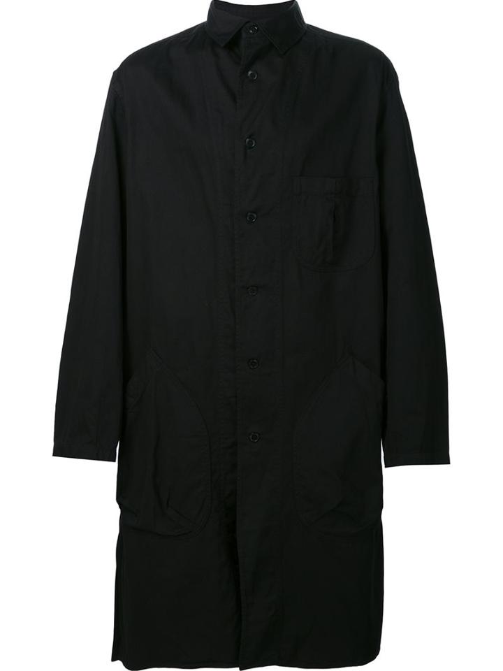 Yohji Yamamoto Knee-length Patch Pocket Coat