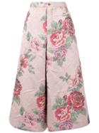 Comme Des Garçons Vintage 1999's Floral Culottes - Pink