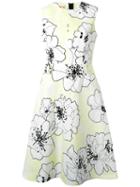 Marni - Floral Flared Dress - Women - Cotton/linen/flax - 46, White, Cotton/linen/flax