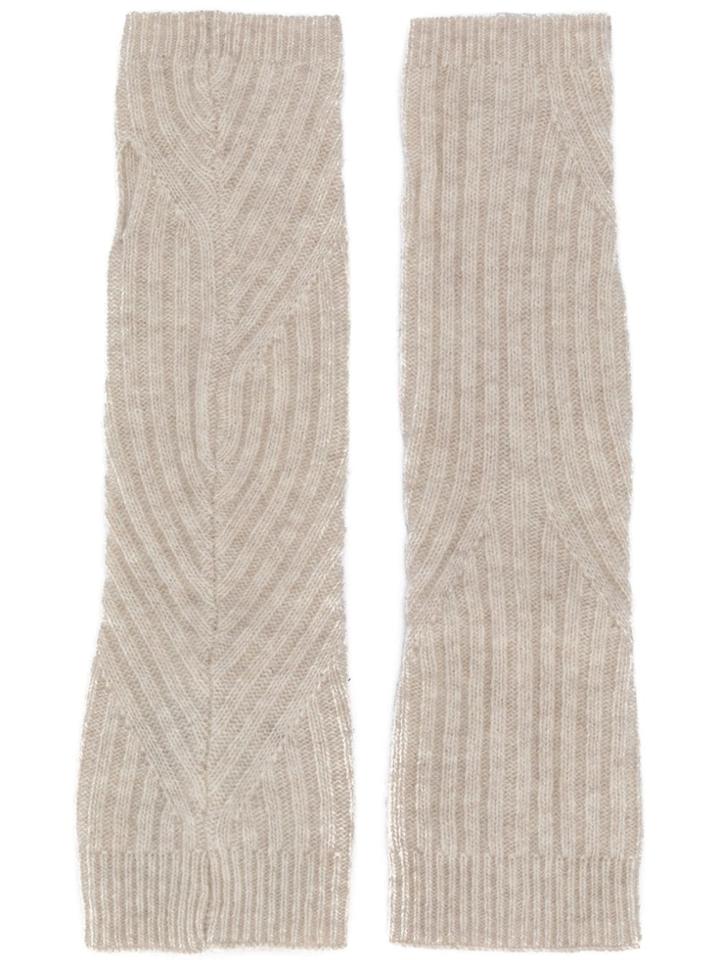 Pringle Of Scotland Travelling Rib Gloves - Neutrals
