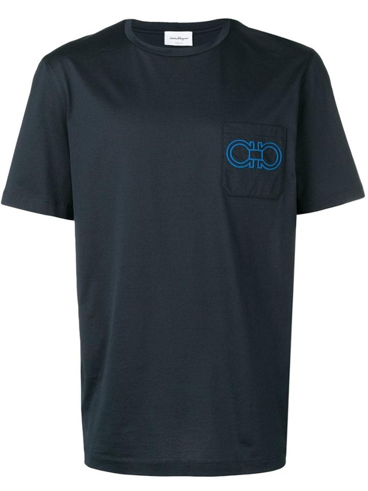 Salvatore Ferragamo Gancini Logo T-shirt - Blue