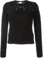 Red Valentino Flower Detail Jumper, Women's, Size: Small, Black, Polyamide/viscose/angora/virgin Wool