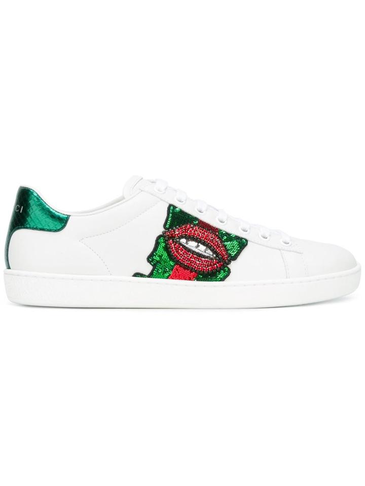 Gucci Sequin Embellished Sneakers - White