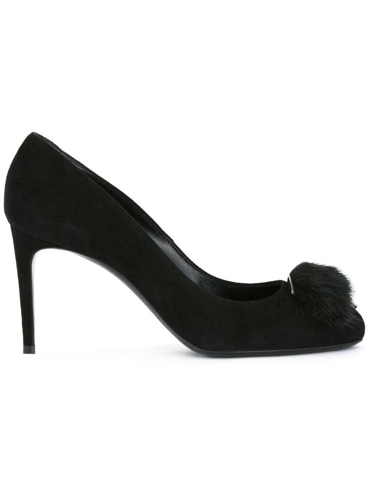 Casadei Furry Detailing Pumps - Black