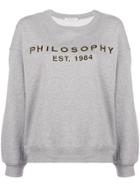 Philosophy Di Lorenzo Serafini Drop Shoulder Logo Sweatshirt - Grey