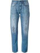 P.a.r.o.s.h. Distressed Boyfriend Jeans, Women's, Size: 24, Blue, Cotton
