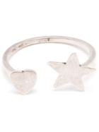 Saint Laurent Sterling Silver Heart And Star Ring