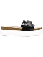 Kenzo Platform Sliders, Women's, Size: 38, Black, Leather/rubber