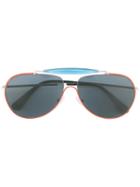 Prada Eyewear Aviator Sunglasses, Men's, Blue, Metal (other)