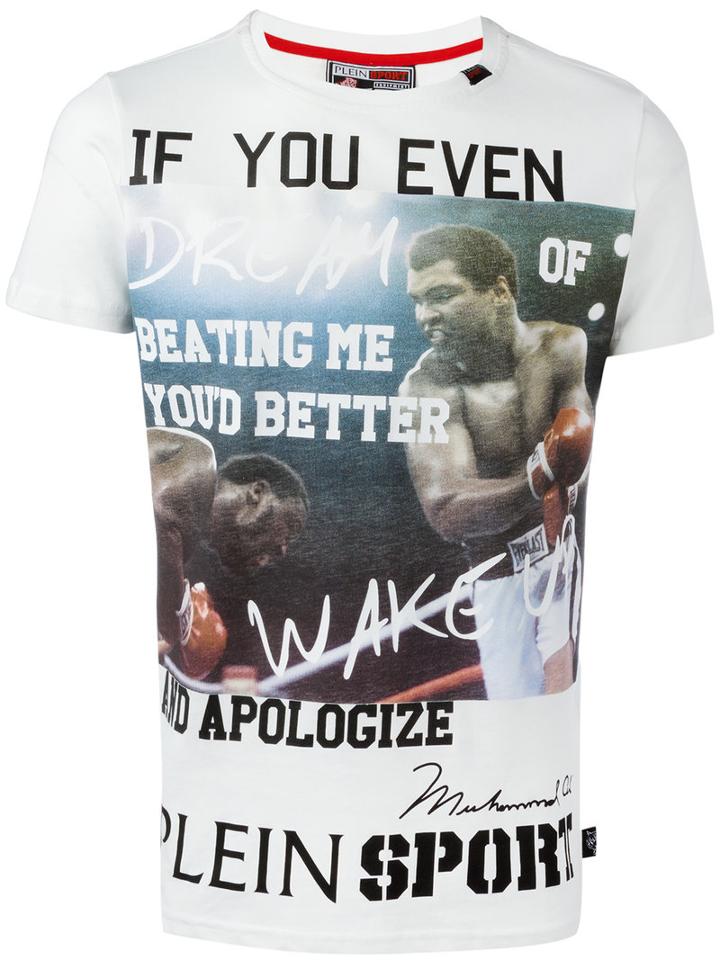 Plein Sport Muhammad Ali T-shirt, Men's, Size: Large, White, Cotton