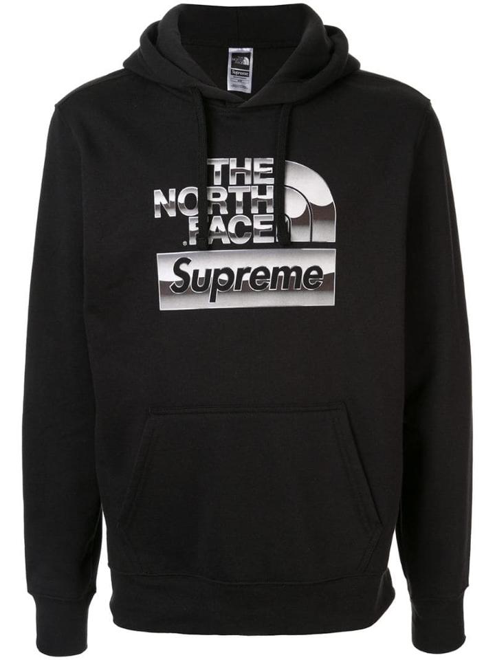 Supreme Tnf Metallic Logo Hooded Sweatshirt - Black