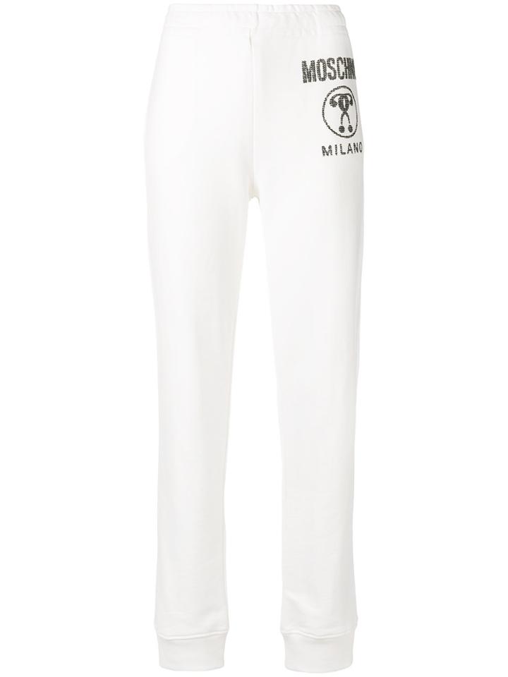 Moschino Logo Print Sweatpants - White