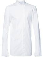 Thamanyah Off Centre Fastening Shirt, Men's, Size: 44, White, Cotton/spandex/elastane
