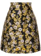 Dolce & Gabbana Floral Patterned High-waisted Skirt - Black