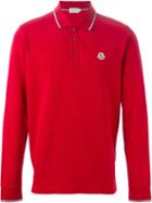 Moncler Long Sleeve Polo Shirt, Men's, Size: Small, Red, Cotton