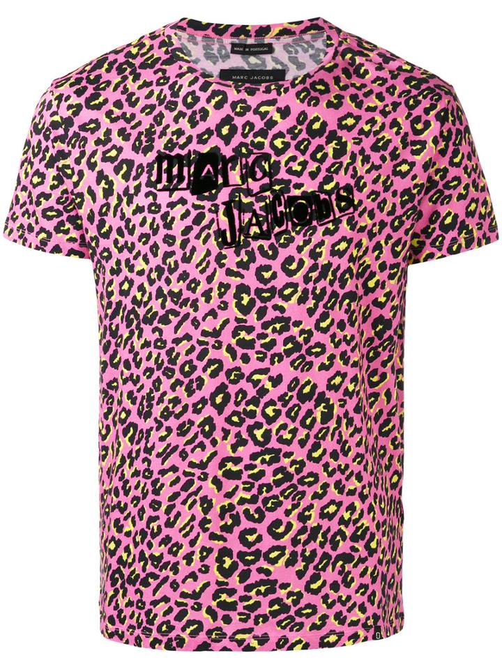 Marc Jacobs - Leopard Logo Print T-shirt - Men - Cotton - L, Pink/purple, Cotton